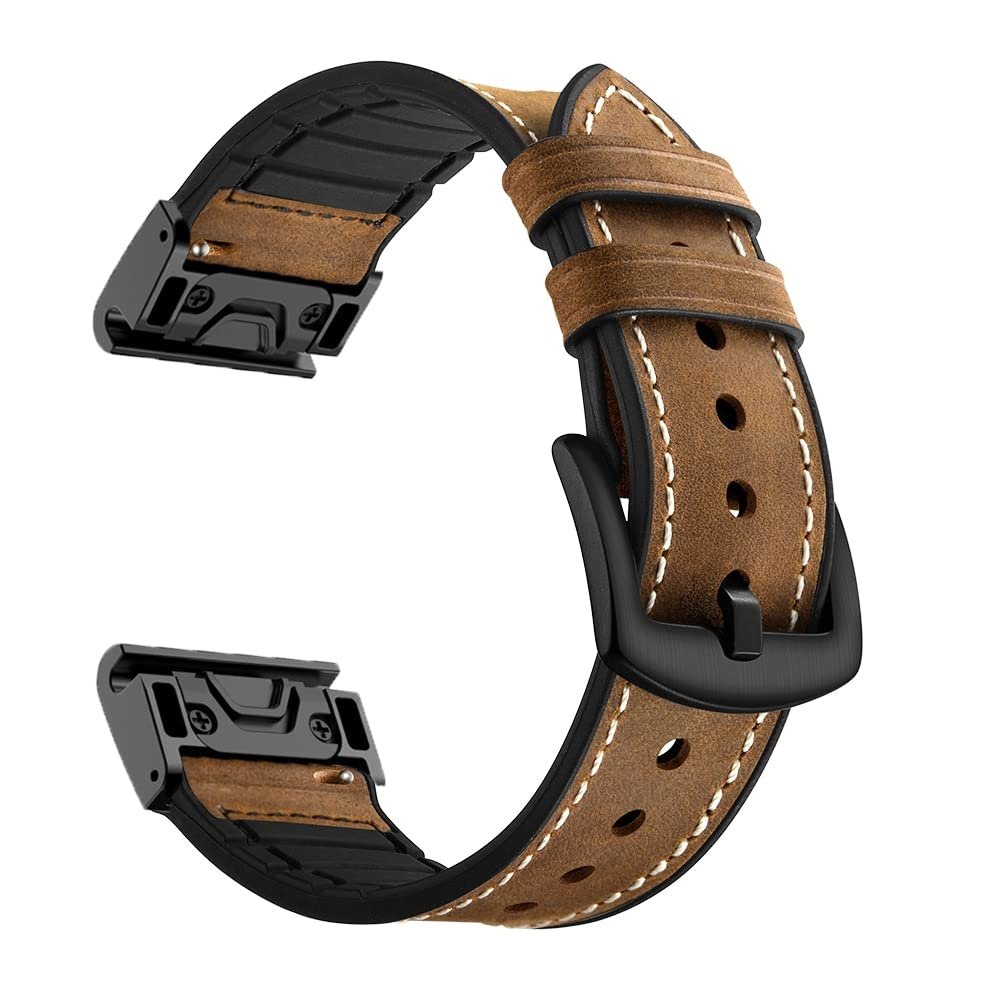 QPDRNC Strap Bracelet For Garmin Fenix 7 7X 5 5X Plus 6 6X Pro 3 3HR Watchbands Band QuickFit Leather Easyfit WristBand Epix/Instinct 2 (Color : D, Size : 26mm Fenix 5X 6X)