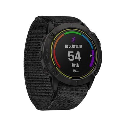IENYU 26 22mm Nylon Watchband for Garmin Fenix 6X Pro Solar Fenix 5X 5X Plus 3 HR Descent MK1 Fenix 6 5 935 945 S60 Watch Band Strap (Color : Black, Size : For Forerunner 935 945)