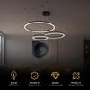   Charlotte | Modern 5-Ring Chandelier, Dimmable LED Chandeliers, Round Light Fixture, Circular Ceiling Lights for Dining Table, Living Room,1 Pack (5 Rings | Gold | Warm White) view 2