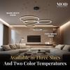   Charlotte | Modern 5-Ring Chandelier, Dimmable LED Chandeliers, Round Light Fixture, Circular Ceiling Lights for Dining Table, Living Room,1 Pack (5 Rings | Gold | Warm White) view 3