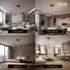 MOD LIGHTING Charlotte | Modern 4-Ring Chandelier, Dimmable LED Chandeliers, Round Light Fixture, Circular Ceiling Lights for Dining Table, Living Room,1 Pack (4 Rings | Gold | Warm White) view 4