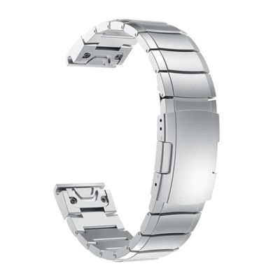 BRART Stainless Steel Strap Metal Watch Bands For Garmin Fenix 7 7S 7X 5S 5X 6X 6 6S Pro 3HR 935 Stainless Steel Band Quick Release Smart Watch Correa (Color : Siliver, Size : 26mm Fenix 6X 6XPro)