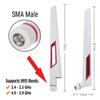 White and Red 10dBi Dual Band Signal Booster Wi-Fi Antennas (2.4GHz/5GHz-5.8GHz) with SMA Male Connector for Wireless Camera, Router, Hotspot - 2 Pack view 2