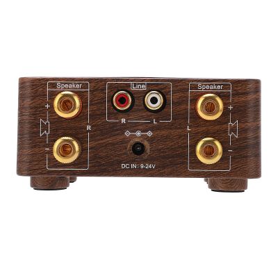 Bluetooth 5.0 Power Amplifier 2 Channel HiFi Digital Amplifier Wood Cabinet DC9V-24V USB Input for Home Theater