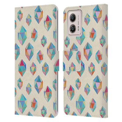 Head Case Designs Officially Licensed Micklyn Le Feuvre Floating Gems Patterns Leather Book Wallet Case Cover Compatible with Motorola Moto G53 5G