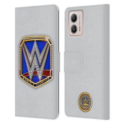 Head Case Designs Officially Licensed WWE Smackdown Women's Champion Title Belts Leather Book Wallet Case Cover Compatible with Motorola Moto G53 5G