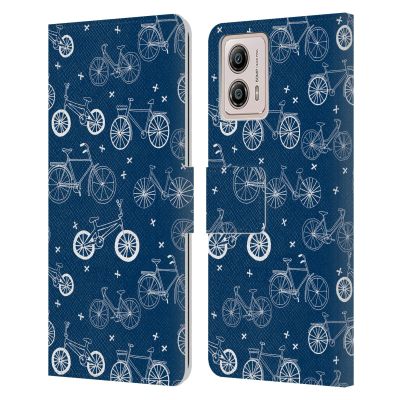 Head Case Designs Officially Licensed Andrea Lauren Design Bicycles Assorted Leather Book Wallet Case Cover Compatible with Motorola Moto G53 5G