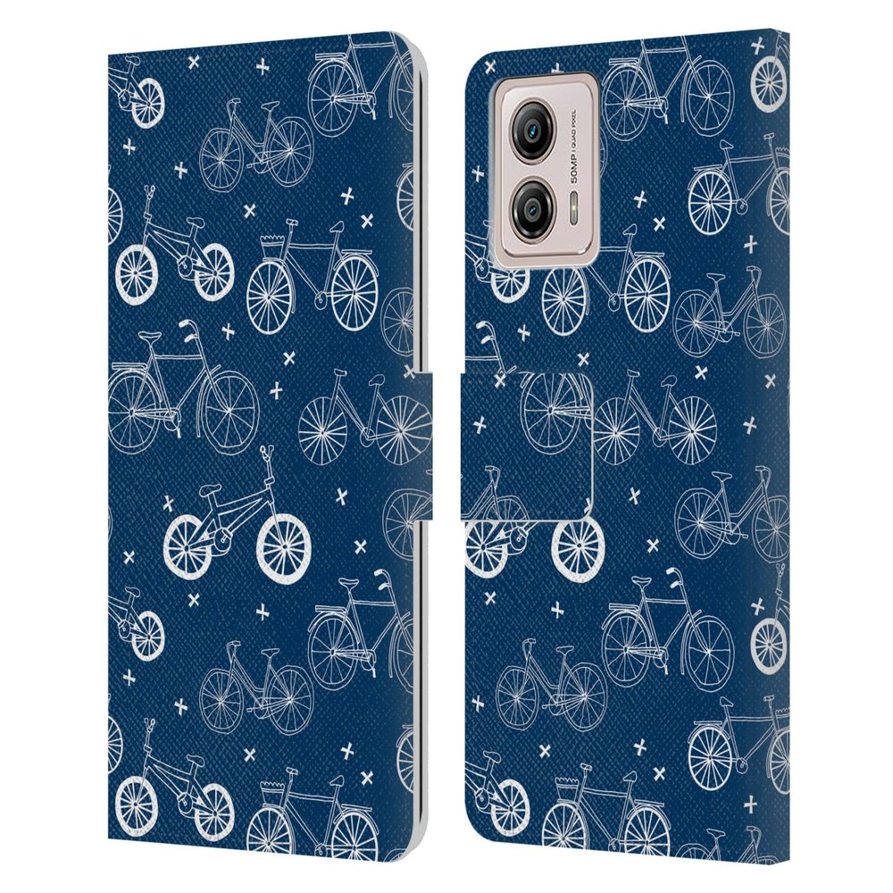 Head Case Designs Officially Licensed Andrea Lauren Design Bicycles Assorted Leather Book Wallet Case Cover Compatible with Motorola Moto G53 5G