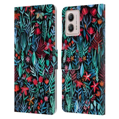 Head Case Designs Officially Licensed Micklyn Le Feuvre Walks At Night Watercolour Garden Leather Book Wallet Case Cover Compatible with Motorola Moto G53 5G