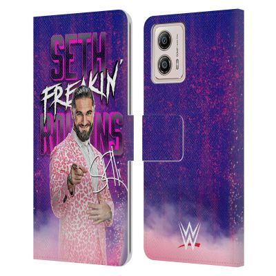 Head Case Designs Officially Licensed WWE Seth Freakin' Rollins Seth Rollins Leather Book Wallet Case Cover Compatible with Motorola Moto G53 5G