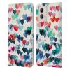 Head Case Designs Officially Licensed Micklyn Le Feuvre Watercolour Heart Connections Patterns Leather Book Wallet Case Cover Compatible with Motorola Moto G53 5G view 1