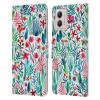 Head Case Designs Officially Licensed Micklyn Le Feuvre Tropical Ink White Watercolour Garden Leather Book Wallet Case Cover Compatible with Motorola Moto G53 5G view 1