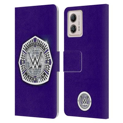 Head Case Designs Officially Licensed WWE Cruiserweight Champion Title Belts Leather Book Wallet Case Cover Compatible with Motorola Moto G53 5G