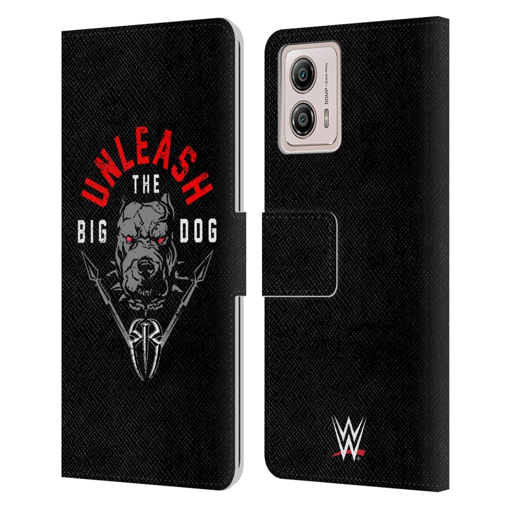 Head Case Designs Officially Licensed WWE Roman Reigns Unleash The Big Dog Superstars 8 Leather Book Wallet Case Cover Compatible with Motorola Moto G53 5G