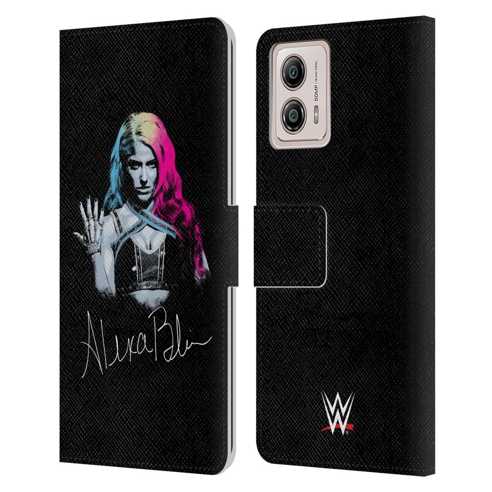 Head Case Designs Officially Licensed WWE Photo and Signature Alexa Bliss Leather Book Wallet Case Cover Compatible with Motorola Moto G53 5G