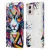 Head Case Designs Officially Licensed Pixie Cold Shattered Tiger Cats Leather Book Wallet Case Cover Compatible with Motorola Moto G53 5G view 1