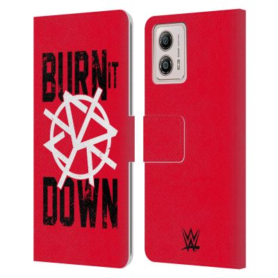 Head Case Designs Officially Licensed WWE Seth Rollins Burn It Down Superstars 8 Leather Book Wallet Case Cover Compatible with Motorola Moto G53 5G