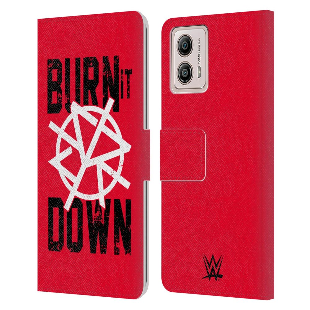 Head Case Designs Officially Licensed WWE Seth Rollins Burn It Down Superstars 8 Leather Book Wallet Case Cover Compatible with Motorola Moto G53 5G