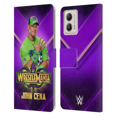 Head Case Designs Officially Licensed WWE John Cena Wrestlemania 34 Superstars Leather Book Wallet Case Cover Compatible with Motorola Moto G53 5G