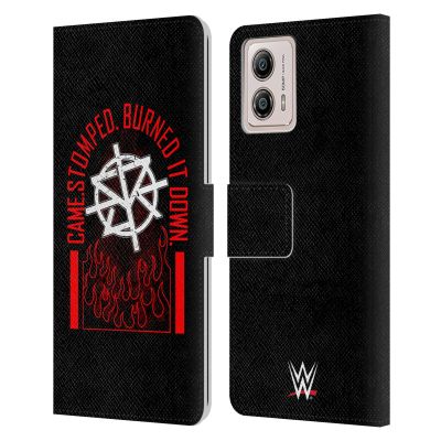 Head Case Designs Officially Licensed WWE Seth Rollins Burned It Down Superstars 8 Leather Book Wallet Case Cover Compatible with Motorola Moto G53 5G