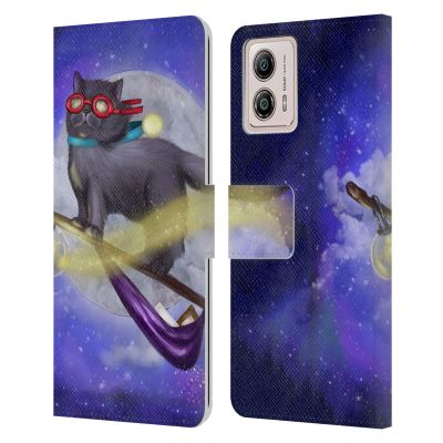 Head Case Designs Officially Licensed Ash Evans Fly By Black Cats Leather Book Wallet Case Cover Compatible with Motorola Moto G53 5G