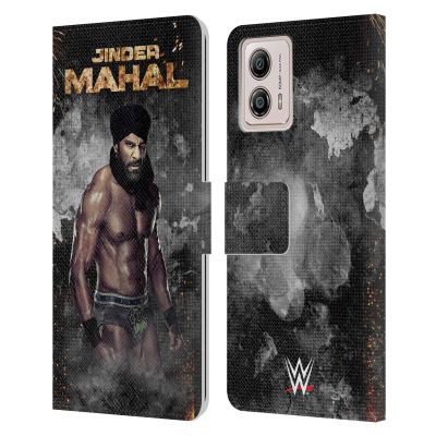 Head Case Designs Officially Licensed WWE LED Image Jinder Mahal Leather Book Wallet Case Cover Compatible with Motorola Moto G53 5G
