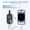 BEVA Travel Power Strip with USB Ports, 4FT Travel Flat Plug Extension Cord, Fast Charge PD 20W 2 Outlets 3 USB Ports, Non Surge Protector for Cruise Ship Travel Essentials(PD20W Charge Black) view 2