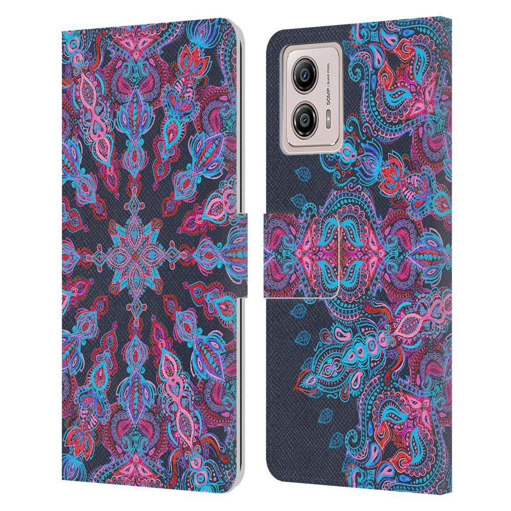 Head Case Designs Officially Licensed Micklyn Le Feuvre Escapism Mandala 3 Leather Book Wallet Case Cover Compatible with Motorola Moto G53 5G