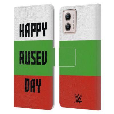 Head Case Designs Officially Licensed WWE Rusev Happy Rusev Day Superstars 7 Leather Book Wallet Case Cover Compatible with Motorola Moto G53 5G