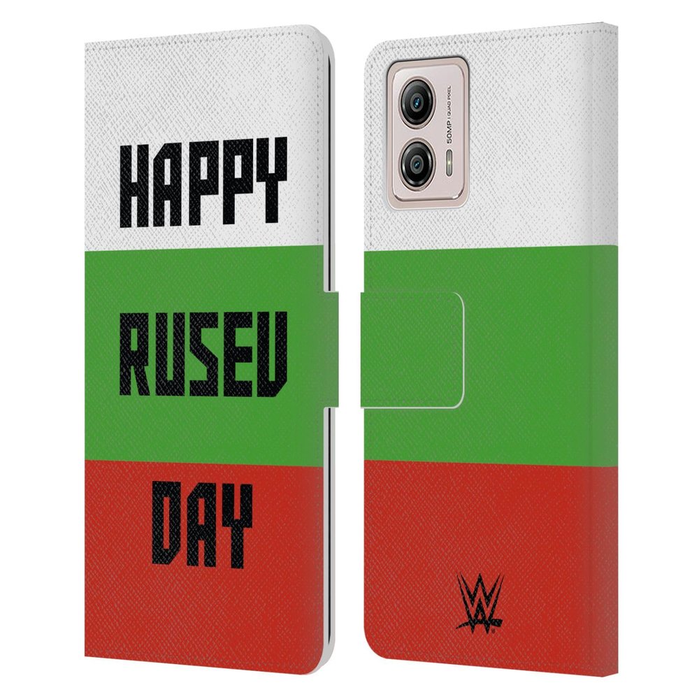 Head Case Designs Officially Licensed WWE Rusev Happy Rusev Day Superstars 7 Leather Book Wallet Case Cover Compatible with Motorola Moto G53 5G