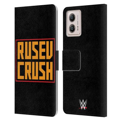 Head Case Designs Officially Licensed WWE Logo Rusev Leather Book Wallet Case Cover Compatible with Motorola Moto G53 5G