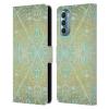 Head Case Designs Officially Licensed Micklyn Le Feuvre Mint and Gold Floral Patterns Leather Book Wallet Case Cover Compatible with Motorola Moto G Stylus 5G (2022) view 1