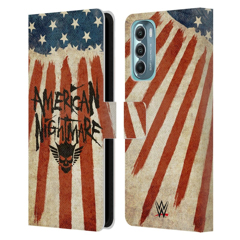 Head Case Designs Officially Licensed WWE American Nightmare Flag Cody Rhodes Graphics Leather Book Wallet Case Cover Compatible with Motorola Moto G Stylus 5G (2022)