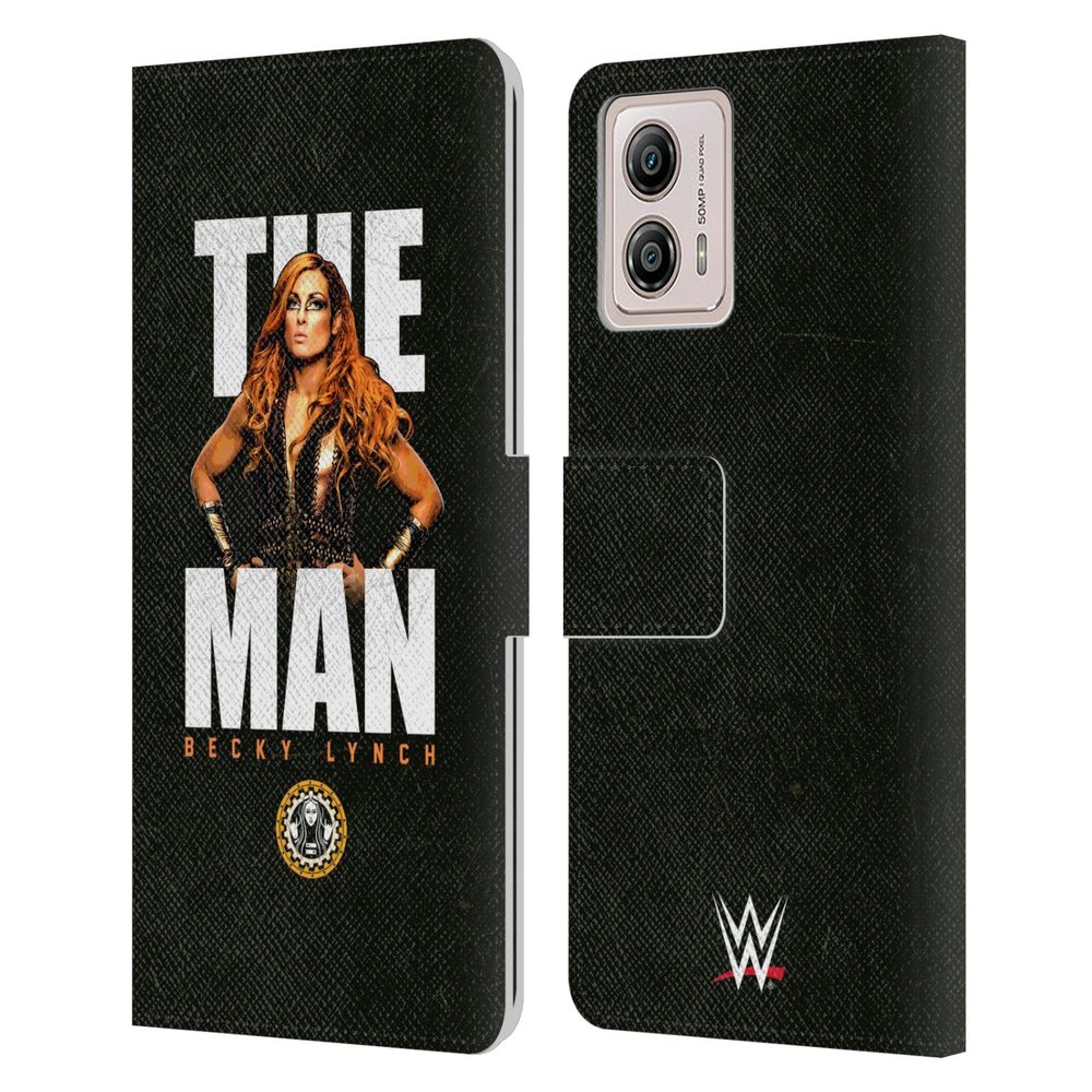 Head Case Designs Officially Licensed WWE Image Becky Lynch The Man Leather Book Wallet Case Cover Compatible with Motorola Moto G53 5G
