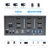 KVM Switch 3 Monitors 2 Computers, 8k Displayport Switch with USB 3.0, Jack, 2 Computers Share a Set of Keyboard, Mouse, Support Windows/Mac/Linux (Triple Monitor) view 2