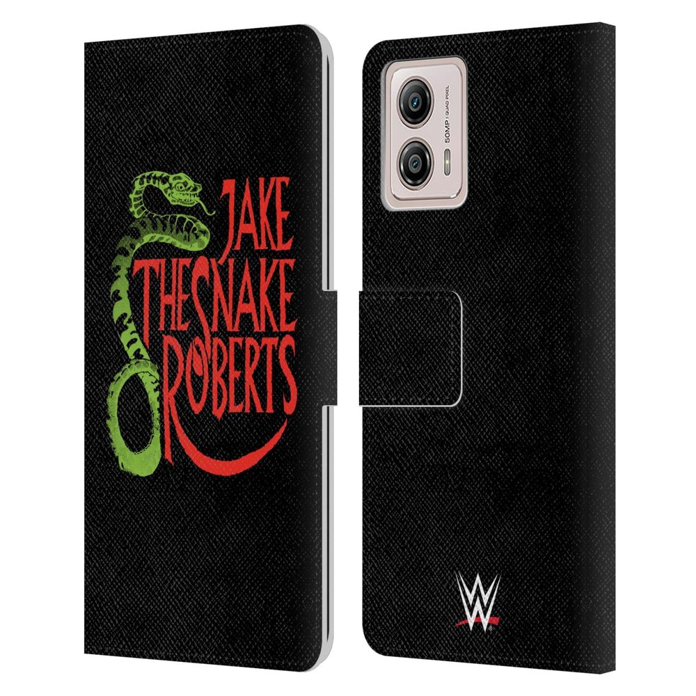 Head Case Designs Officially Licensed WWE Snake Pro Jake The Snake Roberts Leather Book Wallet Case Cover Compatible with Motorola Moto G53 5G