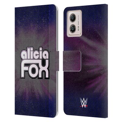 Head Case Designs Officially Licensed WWE LED Logotype Alicia Fox Leather Book Wallet Case Cover Compatible with Motorola Moto G53 5G