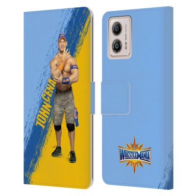 Head Case Designs Officially Licensed WWE John Cena Wrestlemania 33 Leather Book Wallet Case Cover Compatible with Motorola Moto G53 5G