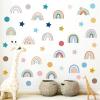 4 Sheets 76 Pcs Bohemian Star Dots Wall Stickers, sacinora DIY Boho Rainbow Wall Decals Removable Vinyl Peel and Stick for Kids Baby Nursery Living Room Bedroom Children's Room Art Decorations view 1