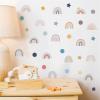 4 Sheets 76 Pcs Bohemian Star Dots Wall Stickers, sacinora DIY Boho Rainbow Wall Decals Removable Vinyl Peel and Stick for Kids Baby Nursery Living Room Bedroom Children's Room Art Decorations view 2