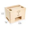 Cable Organizer Box Wooden Power Cable Box Wireless Router Rack Home Office Power Strip Storage Box Double-Layer Cable Management Box, Hide Wires&Power Stripsc Cable Management Box (Size : Rubber woo view 2