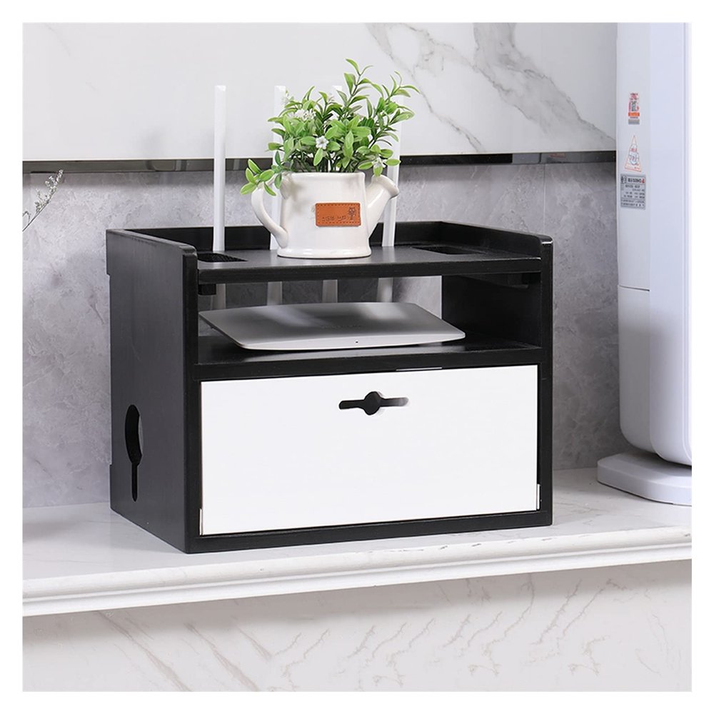 Cable Organizer Box Wooden Router Storage Box Multi-Function Cable Management Box Large Storage Wires Keeper Holder to Hide Wires & Power Strips Cable Management Box (Color : F)