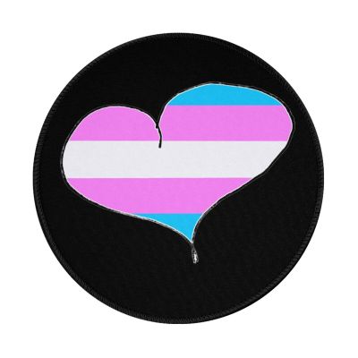 Woyaba Trans transman transwoman Transgender Pride Heart Rainbow Mouse pad Cute,Gaming Mouse pad Small Non-Slip Round Mouse Pads for Wireless Mouse,Laptop,Desk