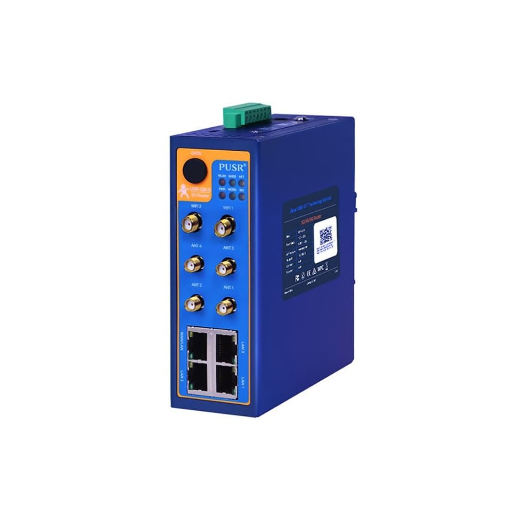 USR-G816 Ethernet Switch Serial Industrial Multi-Carrier Global Dual Sim 5G VPN Router with RS232/RS485 WAN LAN Ethernet Ports Gigabit Switch