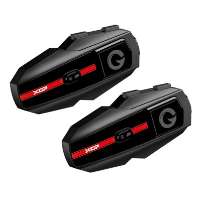 XGP Motorcycle Helmet Bluetooth Headset Intercom Communication Systems, 2 Riders Music Sharing/IP67 Waterproof/Audio Muiltitasking, Fit for ATV/Snowmobile, 2 Pack