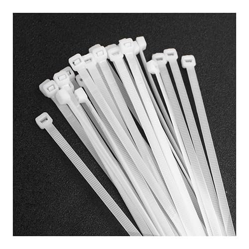 100pcs Self-locking Plastic Nylon Tie, For Fastening Ring Cable Tie Zip Wraps Strap Nylon Cable Tie Organizer Twist Tie Wiring Accessories (Size : 5x400(white) 100pcs)