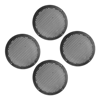 Unifizz 4pcs 6'' Plastic Audio Speaker Cover Mesh Subwoofer Grill Horn Guard Decorative Circle Grille Protector Black for Auto Car