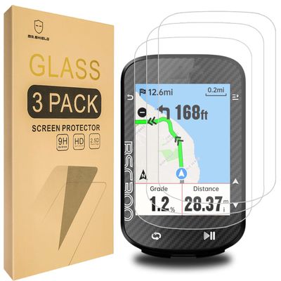 Mr.Shield [3-Pack Screen Protector For iGPSPORT BSC200 / iGPSPORT BSC300 [Tempered Glass] [Japan Glass with 9H Hardness] Screen Protector Foils