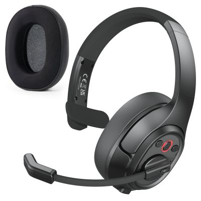 EKSA Bluetooth Trucker Headset, Wireless Headset with Environmental Noise Cancelling Microphone & USB Dongle, 99ft Long Range, Volume Control, Single Ear Trucker Headphone, Works with PC/Mac/Phone