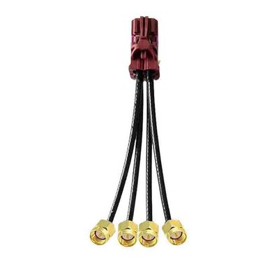 GXMRHWY 4 in 1 Mini FAKRA Straight D Code Female to SMA Straight Male Gold Plated Vehicle Cable Extension Compatible with TE Connectivity 50cm